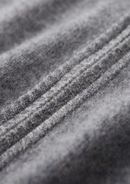 MERINO ZIP TWO-TONE CARDIGAN