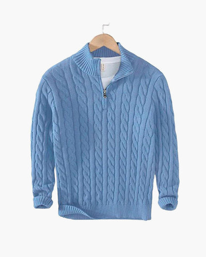 TAEBAEK Zipped Cable Sweater