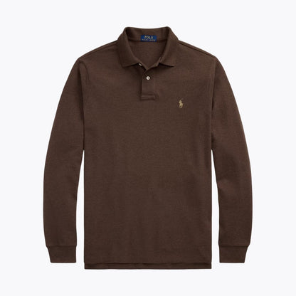 Mesh Long-Sleeve Polo Shirt