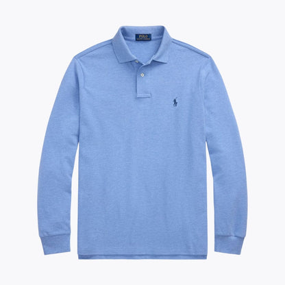 Mesh Long-Sleeve Polo Shirt