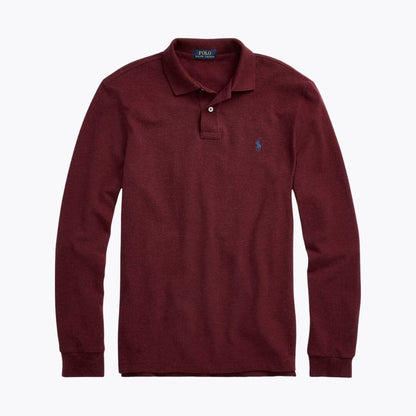 Mesh Long-Sleeve Polo Shirt